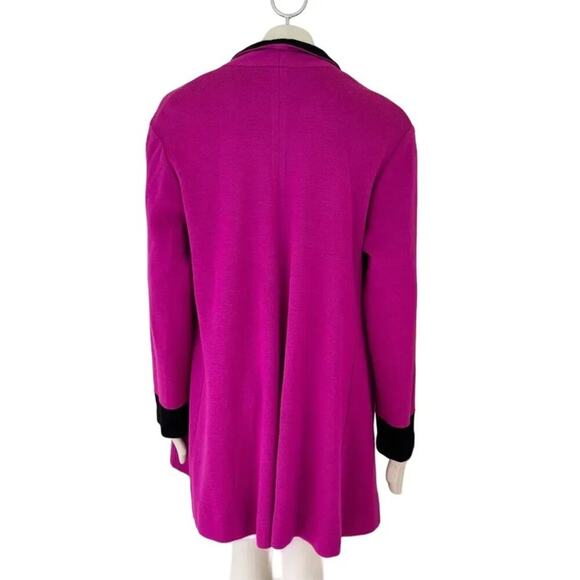 VTG OUTLANDER Artsy Long Line Open Cardigan  Sweater Coat  Fuchsia Pink  SZ M - Picture 6 of 9